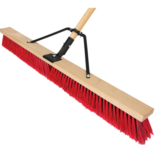 Push Broom with Braced Handle, 36", Medium, PVC Bristles R.M.G. Prévention