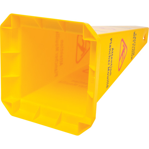 C&ocirc;ne d'avertissement de plancher mouill&eacute;, Bilingue avec pictogramme R.M.G. Prévention