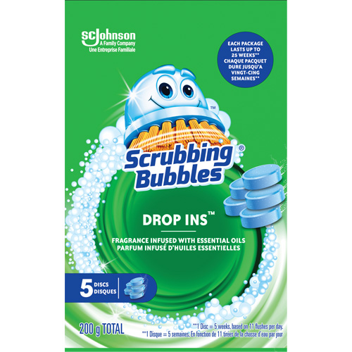 Scrubbing Bubbles&reg; Drop-Ins Toilet Cleaner Discs, 200 g, Tablet R.M.G. Prévention
