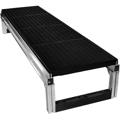 Trousse de plateforme de travail modulaire en aluminium lisse FOUNDATION, 36" la x 72" pr, Capacit&eacute; de 400 lb, Enti&egrave;rement soud&eacute; R.M.G. Prévention