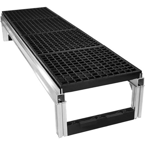 Trousse de plateforme de travail modulaire en aluminium &agrave; drainage ouvert FOUNDATION, 36" la x 72" pr, Capacit&eacute; de 400 lb, Enti&egrave;rement soud&eacute; R.M.G. Prévention