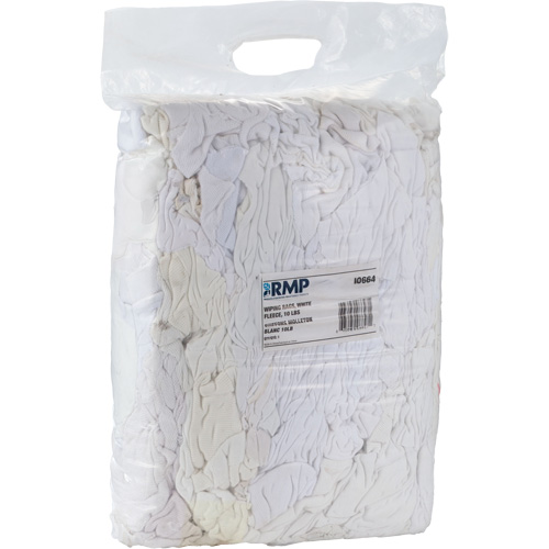 Wiper Rags, Fleece, White, 10 lbs. R.M.G. Prévention