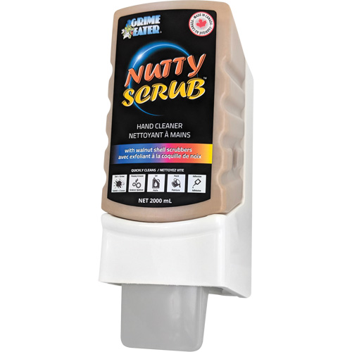 Nettoyant &agrave; mains avec exfoliant en coquille de noyer Nutty Scrub, Pierre ponce, 2000 ml, Cartouche en plastique, Sans parfum R.M.G. Prévention