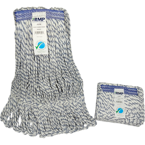 T&ecirc;te de vadrouille ray&eacute;e, Finition de plancher, Synth&eacute;tique, 16 oz, Style Boucle R.M.G. Prévention
