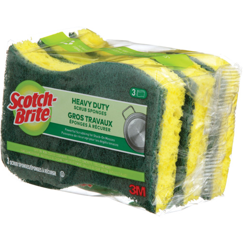 Scotch-Brite&reg; Heavy Duty Scrub Sponge, Scrubbing, 2-3/5" W x 4-2/5" L R.M.G. Prévention
