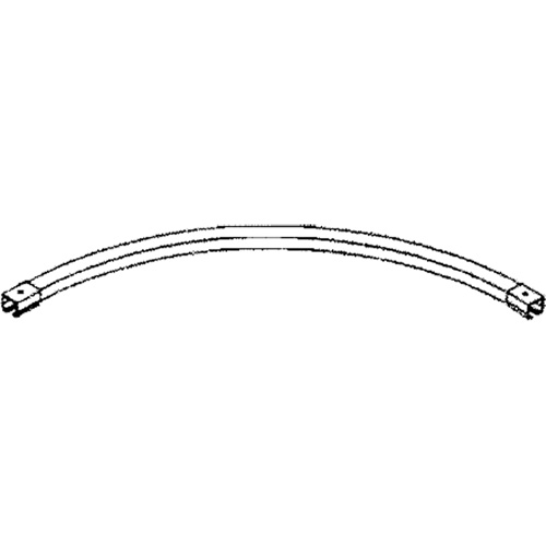 Rail de roulement courb&eacute; sur 90° avec &eacute;clisses pour murs-rideaux, 3' lo R.M.G. Prévention