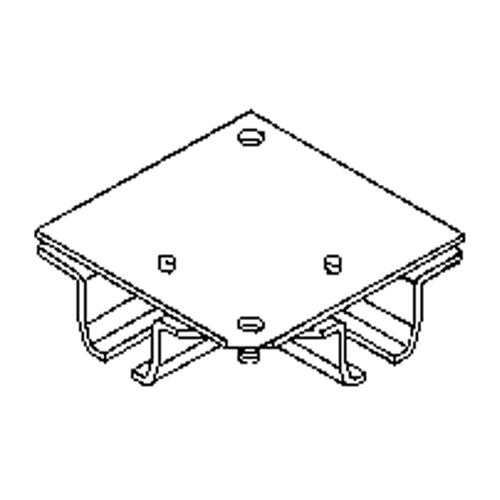 Ceiling Mount Curtain Partition 90° Corner Connector R.M.G. Prévention