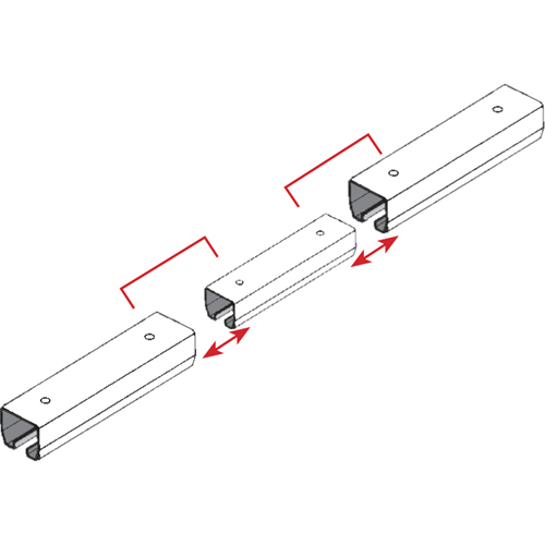 &eacute;clisse pour rail de roulement de mur-rideau R.M.G. Prévention