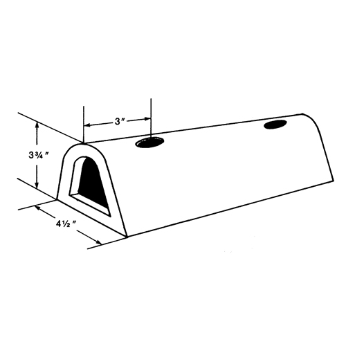 Extruded Rubber Dock Fenders, Rubber, 4-1/2" W x 12" L x 3-3/4" D R.M.G. Prévention