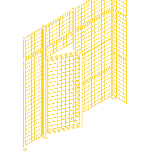 Wire Mesh Partition Components - Swing Doors, 4' W x 7' H R.M.G. Prévention