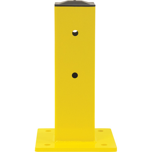 Single Guard Rail Post, Steel, 5" L x 17" H, Safety Yellow R.M.G. Prévention