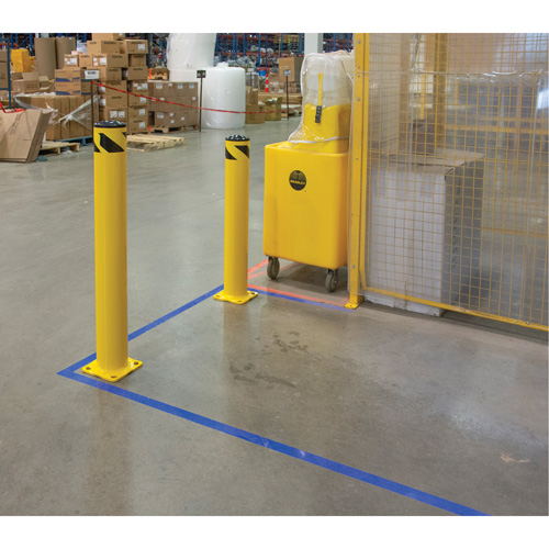 Butoir de s&eacute;curit&eacute;, Acier, 42" h x 5-1/2" la, Jaune R.M.G. Prévention