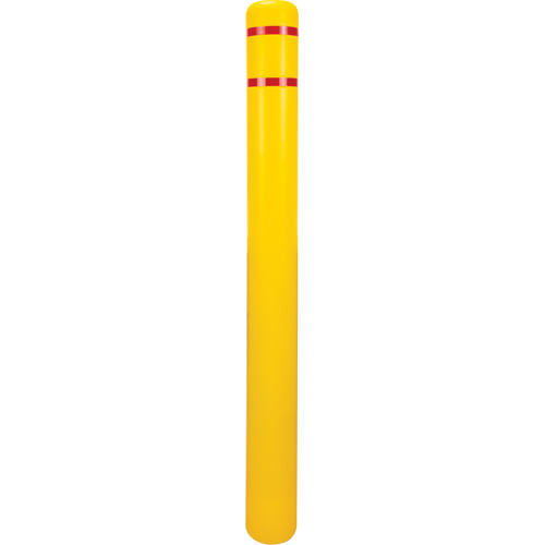 Polyethylene Bollard Cover, 4-1/2" Dia. x 52" L, Red/Yellow R.M.G. Prévention