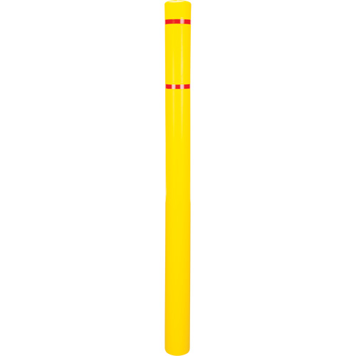 Capuchon en poly&eacute;thyl&egrave;ne pour borne de protection, 4-1/2" dia. x 64" l, Rouge/Jaune R.M.G. Prévention