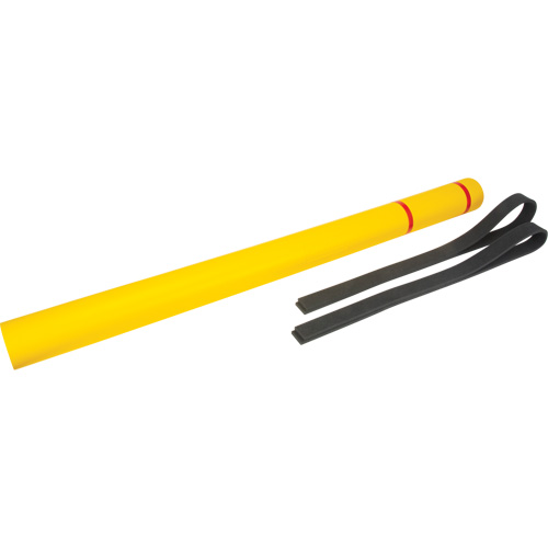 Capuchon en poly&eacute;thyl&egrave;ne pour borne de protection, 4-1/2" dia. x 64" l, Rouge/Jaune R.M.G. Prévention