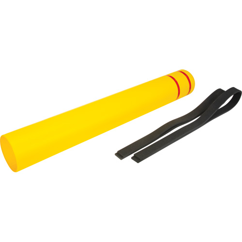 Capuchon en poly&eacute;thyl&egrave;ne pour borne de protection, 6-5/8" dia. x 52" l, Rouge/Jaune R.M.G. Prévention
