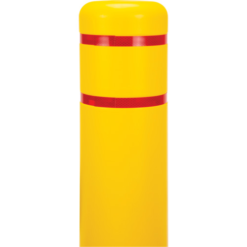 Capuchon en poly&eacute;thyl&egrave;ne pour borne de protection, 6-5/8" dia. x 52" l, Rouge/Jaune R.M.G. Prévention
