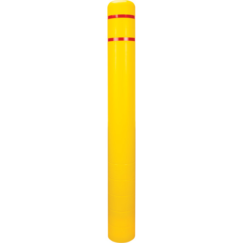 Capuchon en poly&eacute;thyl&egrave;ne pour borne de protection, 6-5/8" dia. x 60" l, Rouge/Jaune R.M.G. Prévention