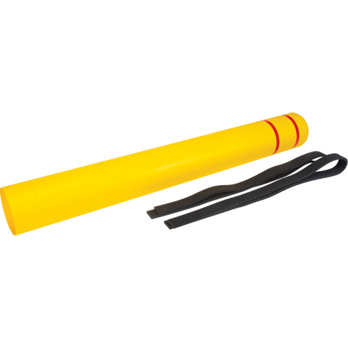 Capuchon en poly&eacute;thyl&egrave;ne pour borne de protection, 6-5/8" dia. x 60" l, Rouge/Jaune R.M.G. Prévention
