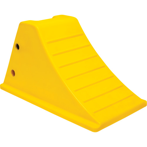 Cales de roue avec surface antid&eacute;rapante en aluminium, Polyur&eacute;thane, Jaune s&eacute;curit&eacute; OSHA, 11-1/4" la x 21" p x 12-1/4" h R.M.G. Prévention