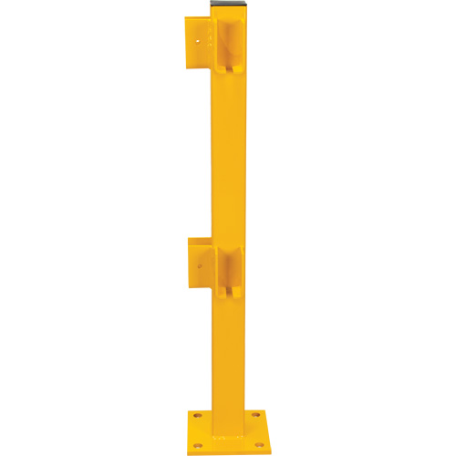Poteau de coin pour garde-corps l&eacute;gers, Acier, 42" h, Jaune s&eacute;curit&eacute; OSHA R.M.G. Prévention