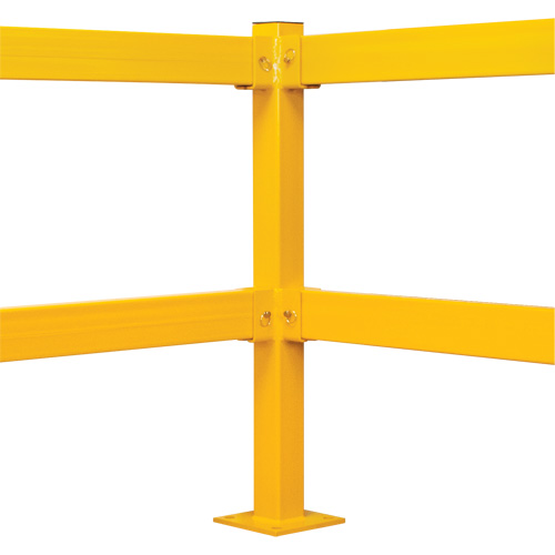 Poteau de coin pour garde-corps l&eacute;gers, Acier, 42" h, Jaune s&eacute;curit&eacute; OSHA R.M.G. Prévention