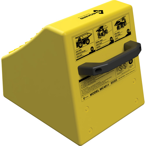 Checkers Safety Heavy-Duty Ultra Class Mining Wheel Chock without Bracket, HDPE, Yellow, 14-1/2" W x 17-1/2" D x 16" H R.M.G. Prévention