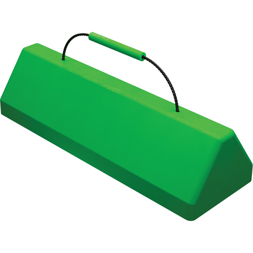 Checkers Safety SafeRay  Aircraft Wheel Chock with Cable Handle, Urethane, Fluorescent Green, 24" W x 8" D x 6" H R.M.G. Prévention