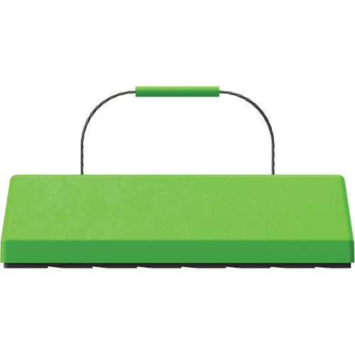 Checkers Safety SafeRay  Aircraft Wheel Chock with Cable Handle & Rubber Pad, Urethane, Fluorescent Green, 24" W x 8" D x 6" H R.M.G. Prévention