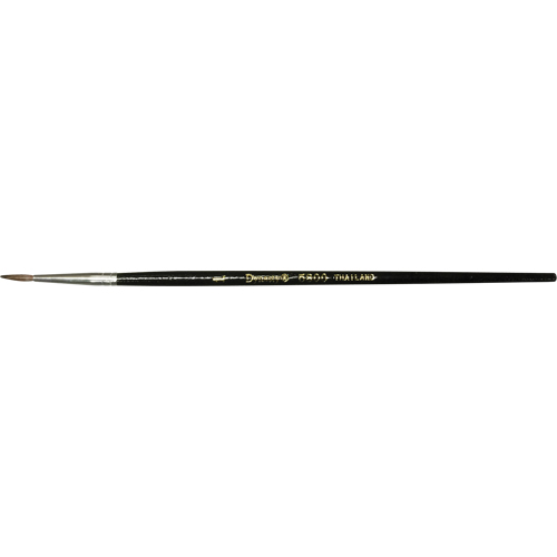 Pinceau pointu &agrave; soies noires pour artiste, Largeur de la brosse de 3,5 mm, Soie de chameau, Manche &agrave; Bois R.M.G. Prévention