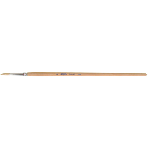 Pure White Bristle Round Marking Paint Brush, 3/16" Brush Width, White China, Wood Handle R.M.G. Prévention