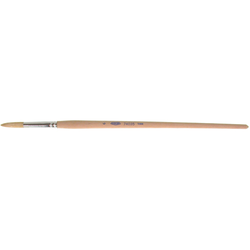 Pure White Bristle Round Marking Paint Brush, 9/32" Brush Width, White China, Wood Handle R.M.G. Prévention