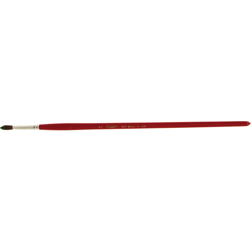 Pinceau de forme ronde pour marquage, Largeur de la brosse de 3/16", Soie de chameau, Manche &agrave; Bois R.M.G. Prévention