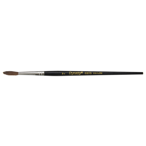 Black Pointed Bristle Artist Brush, 4 mm Brush Width, Camel Hair, Wood Handle R.M.G. Prévention