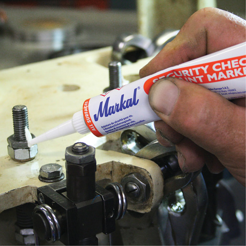 Marqueur de peinture de contr&ocirc;le de s&eacute;curit&eacute;, 1,7 oz, Tube, Blanc R.M.G. Prévention