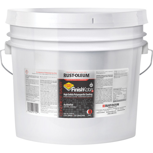 Rev&ecirc;tement de sol polyaspartique &agrave; haute teneur en solides Concrete Saver FinishKote 80 Partie B, Seau, Transparent/Base &agrave; teinter R.M.G. Prévention