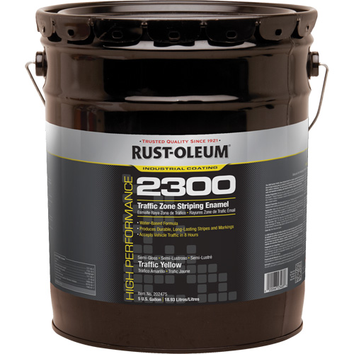 Peinture pour traçage de ligne invers&eacute;e Syst&egrave;me 2300 &agrave; haut rendement, Jaune, 5 gal., Seau R.M.G. Prévention