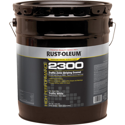 Peinture pour traçage de ligne invers&eacute;e Syst&egrave;me 2300 &agrave; haut rendement, Blanc, 5 gal., Seau R.M.G. Prévention