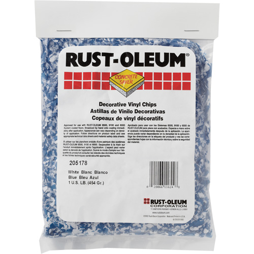 Pastilles de vinyle d&eacute;coratives Concrete Saver, 0,5 kg, Sac, Mlange bleu/blanc R.M.G. Prévention