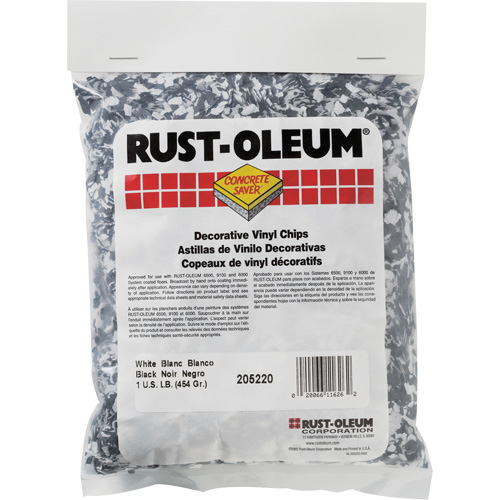 Pastilles de vinyle d&eacute;coratives Concrete Saver, 0,5 kg, Sac, M&eacute;lange noir/blanc R.M.G. Prévention