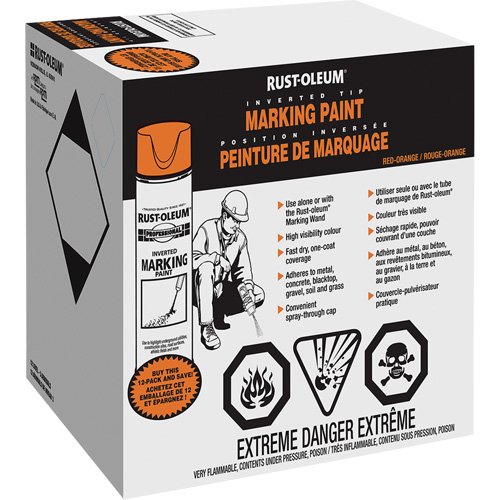Inverted Marking Paint Spray, Aerosol Can R.M.G. Prévention