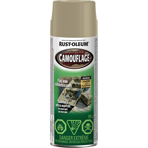 Specialty Camouflage Paint, Aerosol Can, Khaki R.M.G. Prévention