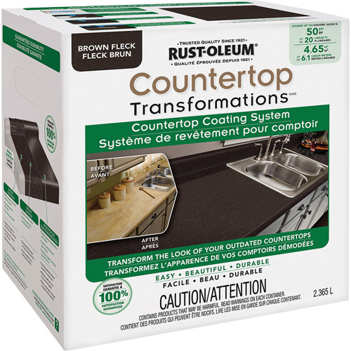 Syst&egrave;me de rev&ecirc;tement mouchet&eacute; pour comptoir Countertop Transformations, 2,37 L, Trousse, Tache brune R.M.G. Prévention