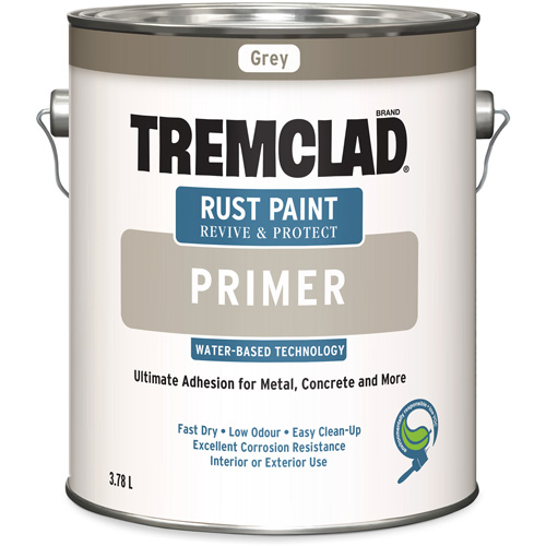 Appr&ecirc;t antirouille &agrave; base d'eau Tremclad, 3,78 L, Gallon, Gris R.M.G. Prévention