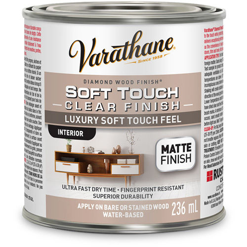 Rev&ecirc;tement &agrave; fini diamant pour bois Varathane, 236 ml, Transparent, Mat R.M.G. Prévention