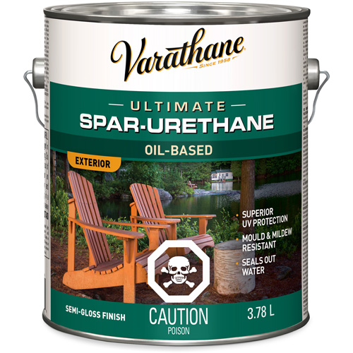 Fini diamant pour bois Varathane ext&eacute;rieur, 3,78 L, Transparent, Semi-brillant R.M.G. Prévention