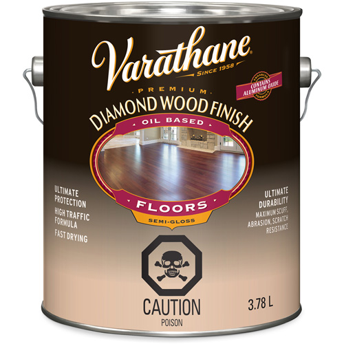 Enduit pour plancher &agrave; fini diamant pour bois Varathane, 3,78 L, Transparent, Semi-brillant R.M.G. Prévention