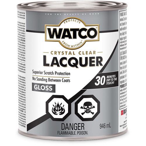 Watco&reg; Lacquer Wood Finish, 946 ml, Clear, Gloss R.M.G. Prévention