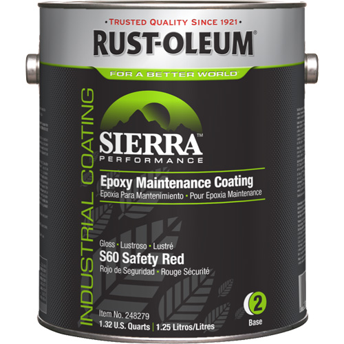 Composant de base du rev&ecirc;tement dentretien pour plancher Sierra Performance S60, 1 gal., &agrave; l'eau, Brillant, Rouge R.M.G. Prévention