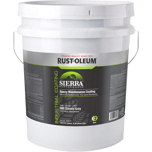 Composant de base pour rev&ecirc;tement de plancher Sierra Performance S40, 5 gal., &agrave; l'eau, Tr&egrave;s brillant, Gris R.M.G. Prévention